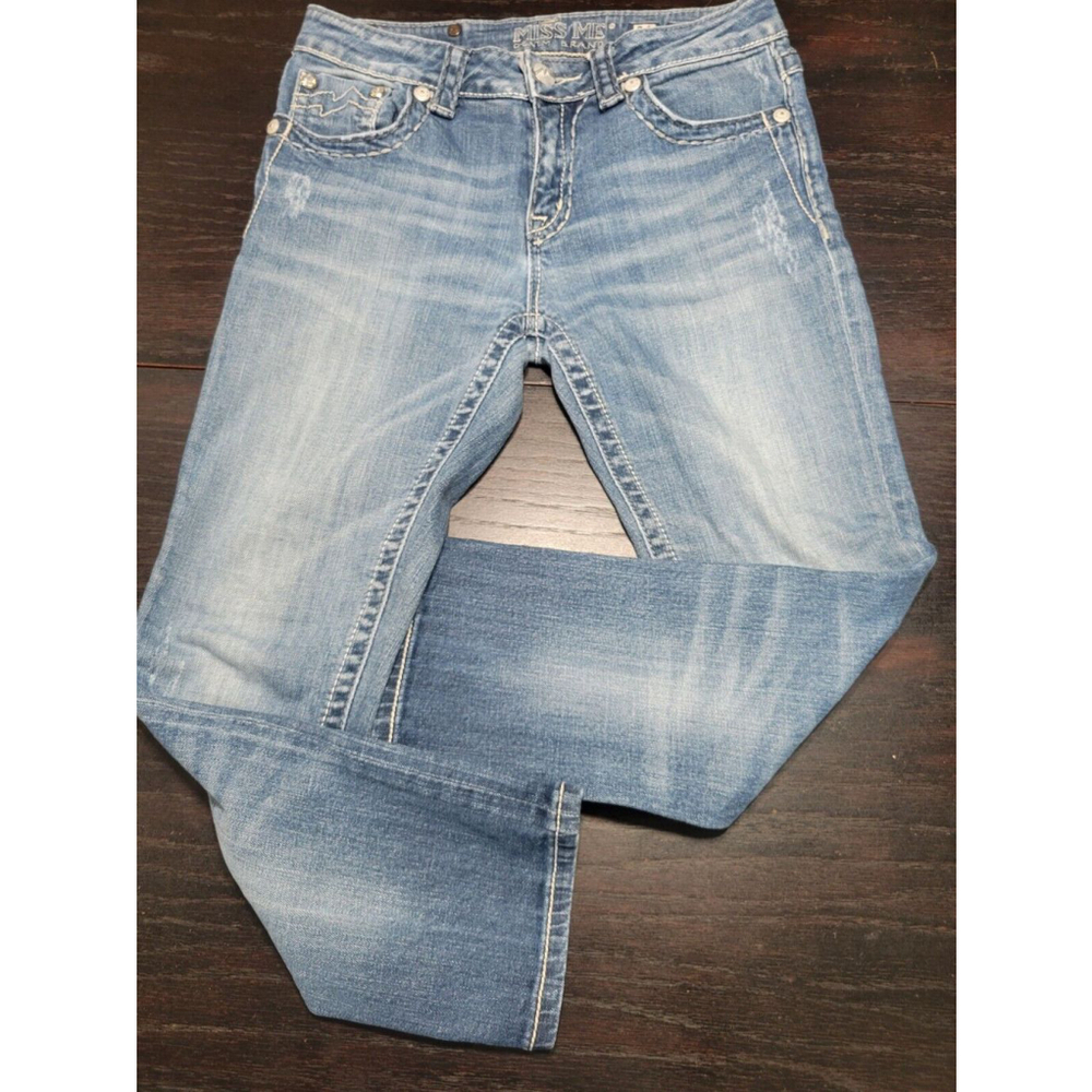 Miss Me Womens Jeans Blue 26 Stretch Denim Boyfriend Bling Pocket